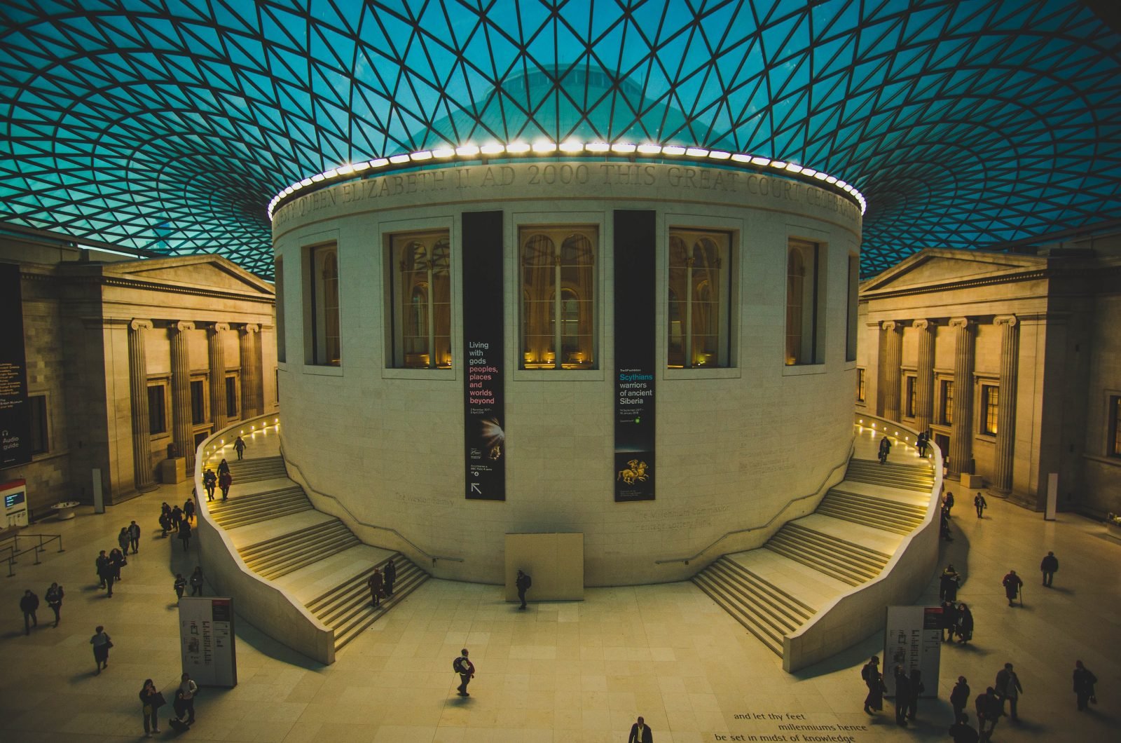The Great Court of the British Museum under its glass and steel roof